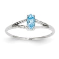 thumbnail image 1 of 14k White Gold 6x3 Marquise Blue Topaz Birthstone Ring XBR201, 1 of 5