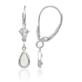 thumbnail image 1 of 14K Solid White Gold Opal Drop Dangle Earrings Pear Teardrop Gemstone October Birthstone Jewelry, 1 of 10