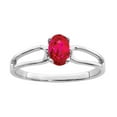 thumbnail image 1 of 14k White Gold 6x4mm Oval Ruby ring, 1 of 4