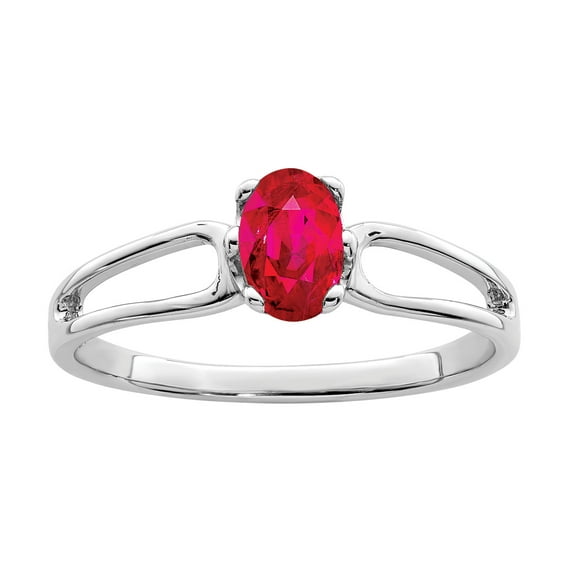 14k White Gold 6x4mm Oval Ruby ring