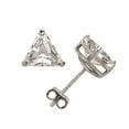 thumbnail image 1 of 14k White Gold 6x6mm Triangle Cubic Zirconia Basket Set Earrings, 1 of 2