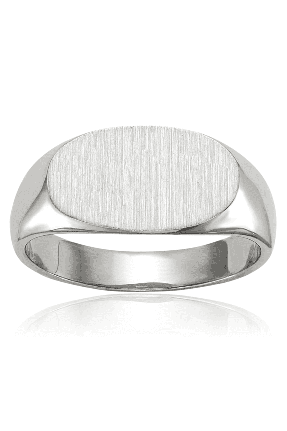 14K Solid White Gold Custom Engraved Signet Ring Handmade Personalized Monogram Initial Letter Band