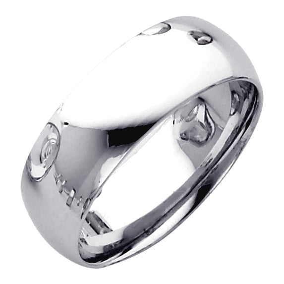 14k White Gold 7mm Comfort-Fit Wedding Band Ring Size 6 Wedding Band for Women and Men - 6.3 Grams
