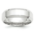 thumbnail image 1 of 14k White Gold 7mm Beveled Edge Comfort Fit Wedding Band Size 6.5 WBEC070, 1 of 5