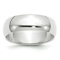 thumbnail image 1 of 14k White Gold 7mm Half-Round Wedding Band Size 11.5, 1 of 1