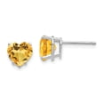 thumbnail image 1 of 14k White Gold 7mm Heart Citrine Earrings, 1 of 2