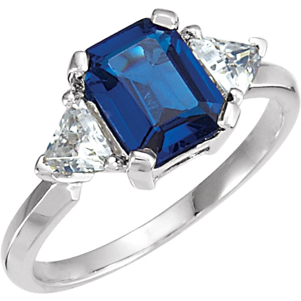 14k White Gold 7x5mm Emerald Cut Accented Fashion Ring Fine Jewelry For 14k White Gold 7x5mm Emerald Cut Accented Fashion Ring Fine Jewelry For