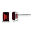thumbnail image 1 of 14k White Gold 7x5mm Emerald Cut Garnet Earrings 14k White Gold Earrings, 1 of 1