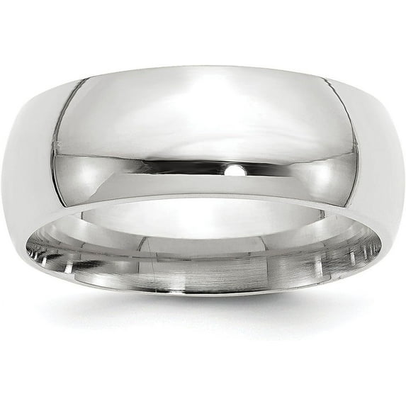 14k White Gold 8.2mm Standard Weight Comfort Fit Wedding Band Size 12 - Ring Size 12.0