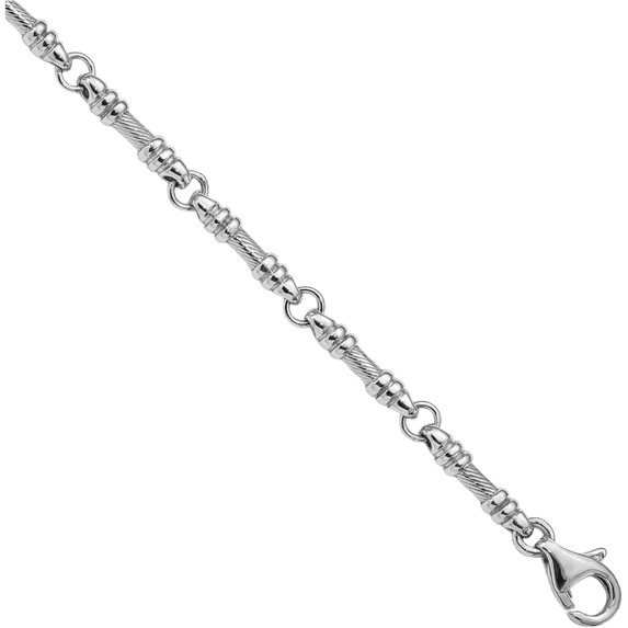 14K Solid White Gold 3.5mm Link Chain Bracelet
