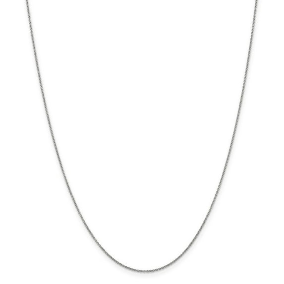 14k White Gold .8mm Cable Chain Necklace - 1.1 Grams - 16 Inch - Spring Ring