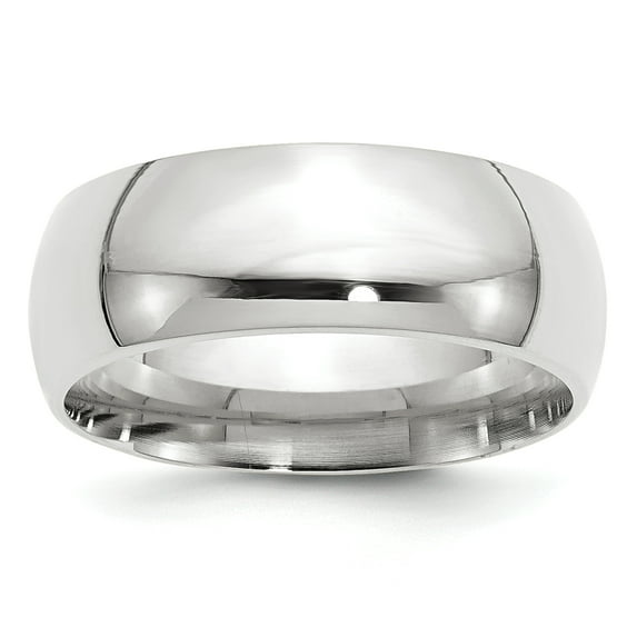 14k White Gold 8mm Comfort-Fit Band
