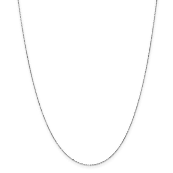 14k White Gold .8mm Diamond-Cut Cable Chain