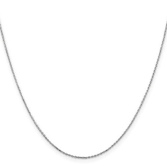 14k White Gold .8mm Diamond-Cut Cable Pendant Chain