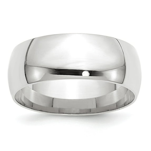 14k White Gold 8mm Lightweight Comfort Fit Wedding Band Size 9