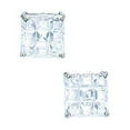 thumbnail image 1 of 14k White Gold 8x8mm 9 Segment Square Cubic Zirconia Basket Set Earrings, 1 of 2