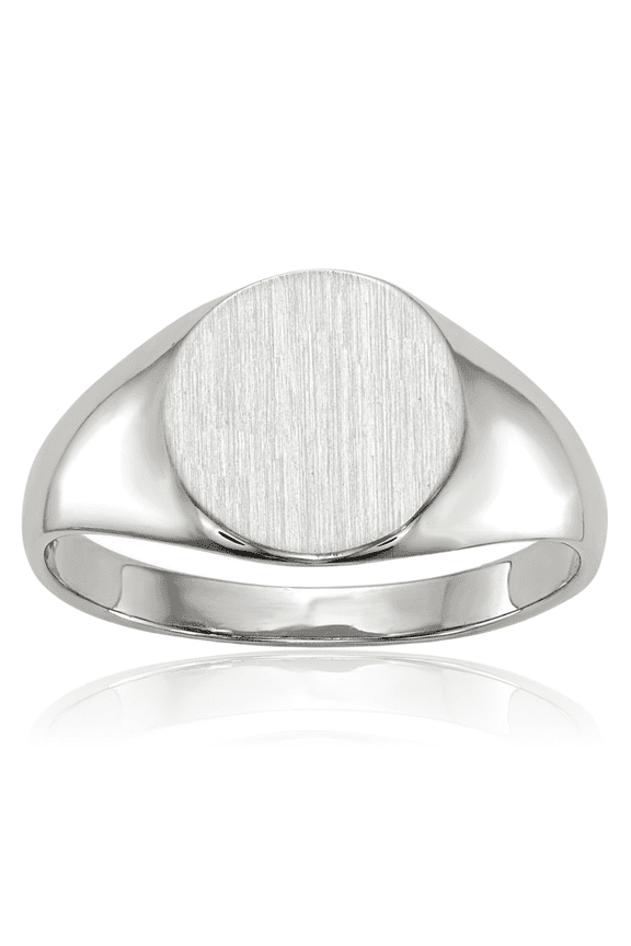 14K Solid White Gold Custom Engraved Signet Ring Handmade Personalized Monogram Initial Letter Band