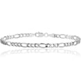 thumbnail image 1 of 14K Solid White Gold 2.25mm Figaro Link Chain Anklet Summer Beach Foot Ankle Bracelet, 1 of 3