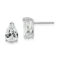 thumbnail image 1 of 14k White Gold 9x6mm Pear Cubic Zirconia Earrings, 1 of 2