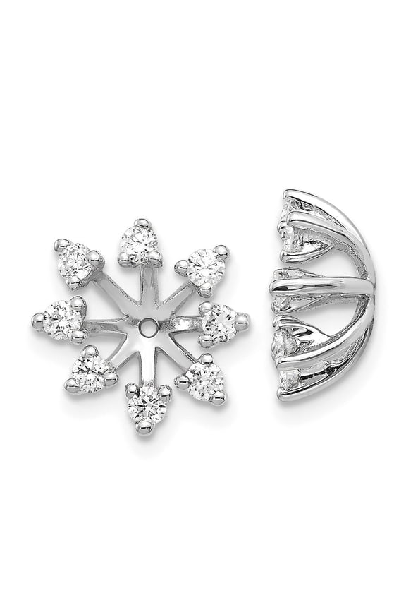 14k White Gold AA Fancy Diamond Earring Jacket EJM5307