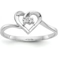 thumbnail image 1 of 14k White Gold AA Diamond heart ring - Ring Size 6.0 Natural Diamonds - 1.5gm, 1 of 8