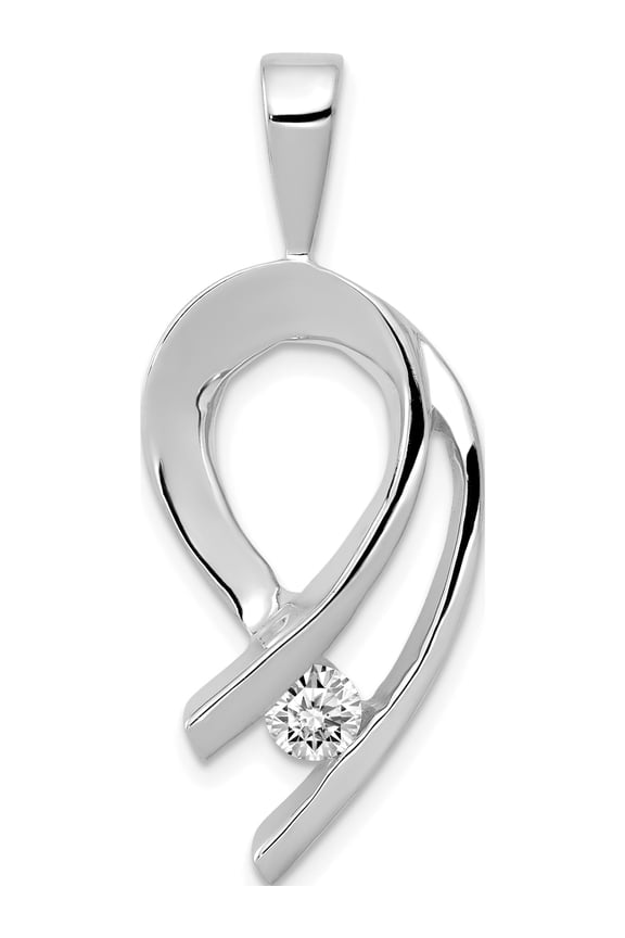 14k White Gold AA Diamond slide