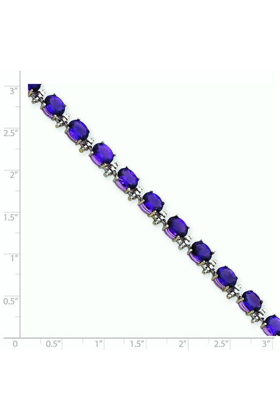 14k White Gold Amethyst Bracelet QBM4501-AM-W