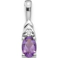 thumbnail image 1 of 14k White Gold Amethyst Diamond Pendant / Charm, 1 of 3