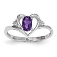 thumbnail image 1 of 14k White Gold Amethyst Diamond Ring, 1 of 1