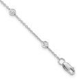 thumbnail image 1 of 14k White Gold Anklet Diamond 9 inch 1.2 mm True Origin 1/2 carat Lab Grown VS/SI D E F Station, 1 of 8