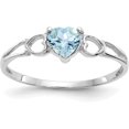 thumbnail image 1 of 14k White Gold Aquamarine Birthstone Ring - Ring Size 6.0, 1 of 5