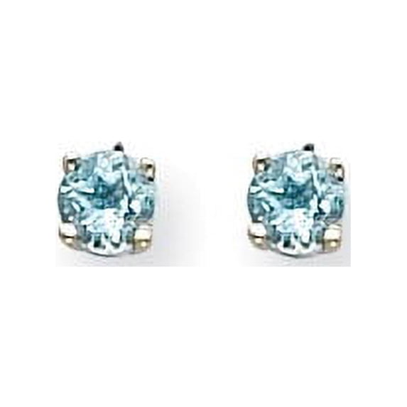 14k White Gold Aquamarine Post Earrings, Gem Ctw.0.5