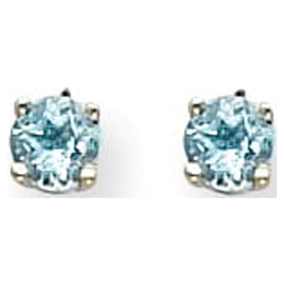 14k White Gold Aquamarine Post Earrings