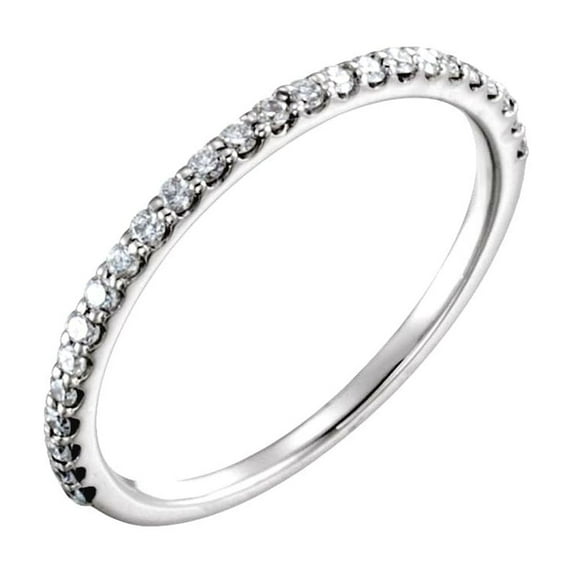 14k White Gold Band Diamond 1.3mm Polished 0.25 Carat-Diamond-Band For All Engagement Size 7-Engagement Ring
