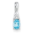 thumbnail image 1 of 14k White Gold Blue Topaz and Diamond Pendant Charm, 1 of 3