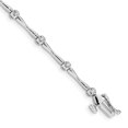 thumbnail image 1 of 14k White Gold Bracelet Diamond Women's Round 3 mm 7 in, 1 of 3