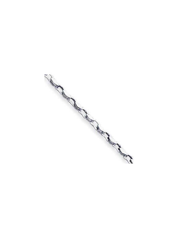 14k White Gold Bracelet Fancy Open Link Chains Women's 4.5 mm 8 in Hand Polished with Lobster Clasp