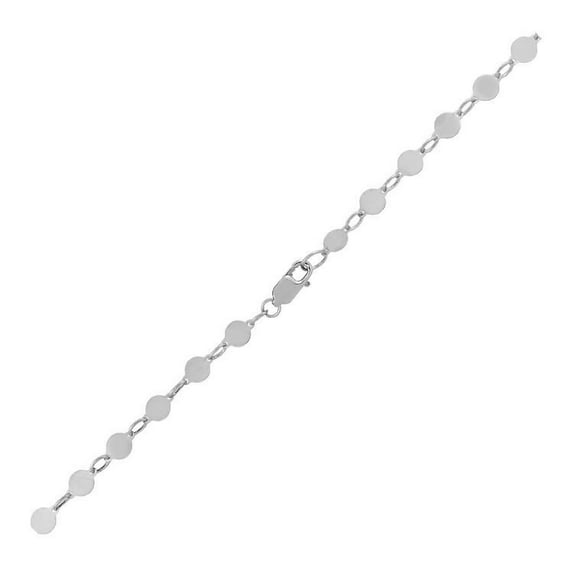 14k White Gold Bracelet with Polished Circles Size 7 inches
