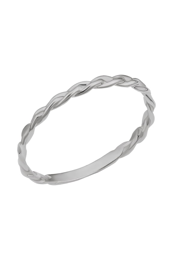 Au Naturale 14k White Gold Braided Band Ring