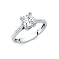 thumbnail image 1 of 14k White Gold Cubic Zirconia Engagement Ring Size 7 Engagement Ring for Women - 2.9 Grams, 1 of 2