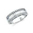 thumbnail image 1 of 14k White Gold Cubic Zirconia For Women Wedding Band Ring Size 5 Wedding Band - 3.7 Grams, 1 of 2