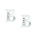 thumbnail image 1 of 14k White Gold Cubic Zirconia Large Letter Name Personalized Monogram Initial B Earrings 10x8mm Stud Earring for Women, 1 of 2