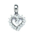 thumbnail image 1 of 14k White Gold Cubic Zirconia Love Heart Pendant Necklace 19x13mm Pendant for Women, 1 of 2