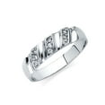 thumbnail image 1 of 14k White Gold Cubic Zirconia Wedding Band For Men Ring Size 10 Wedding Band - 2.8 Grams, 1 of 2