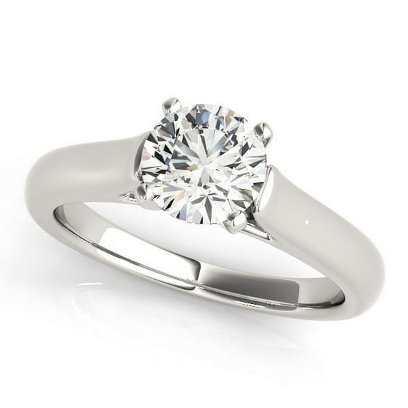 14k White Gold Cathedral Solitaire Diamond Engmt Ring 1 cttw SZ 8