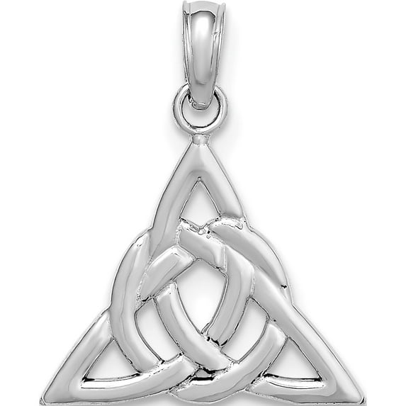 14k White Gold Celtic Trinity Knot Charm Material Primary - Charming Refined Captivating Designed for those who cherish timeless beauty