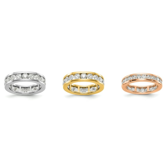 14k White Gold Channel Set Diamond Eternity Wedding Band Anniversary Ring Size 5 - 1/2 Ct.