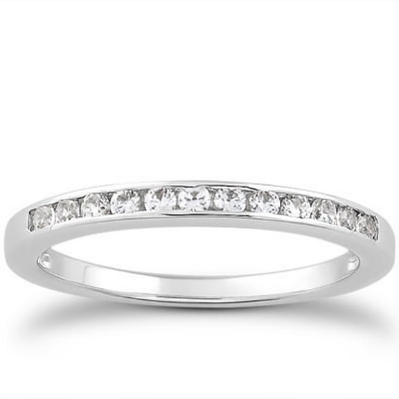 14k White Gold Channel Set Diamond Wedding Ring Band Set 1/3 Size 4