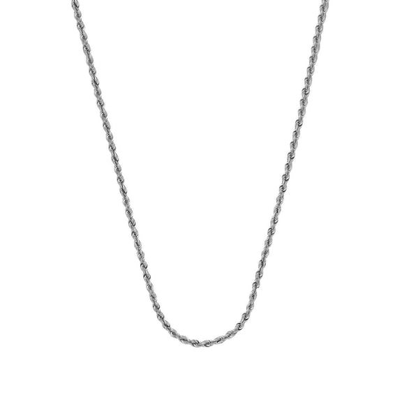 14k White Gold Chinese Rope Chain Necklace 1.05mm Lobster Claw Closure - 2.7 Grams - 20 Inch