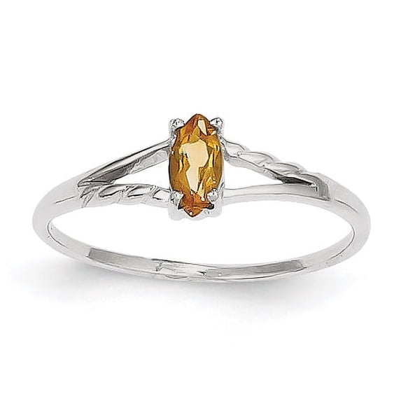 14k White Gold Citrine Birthstone Ring